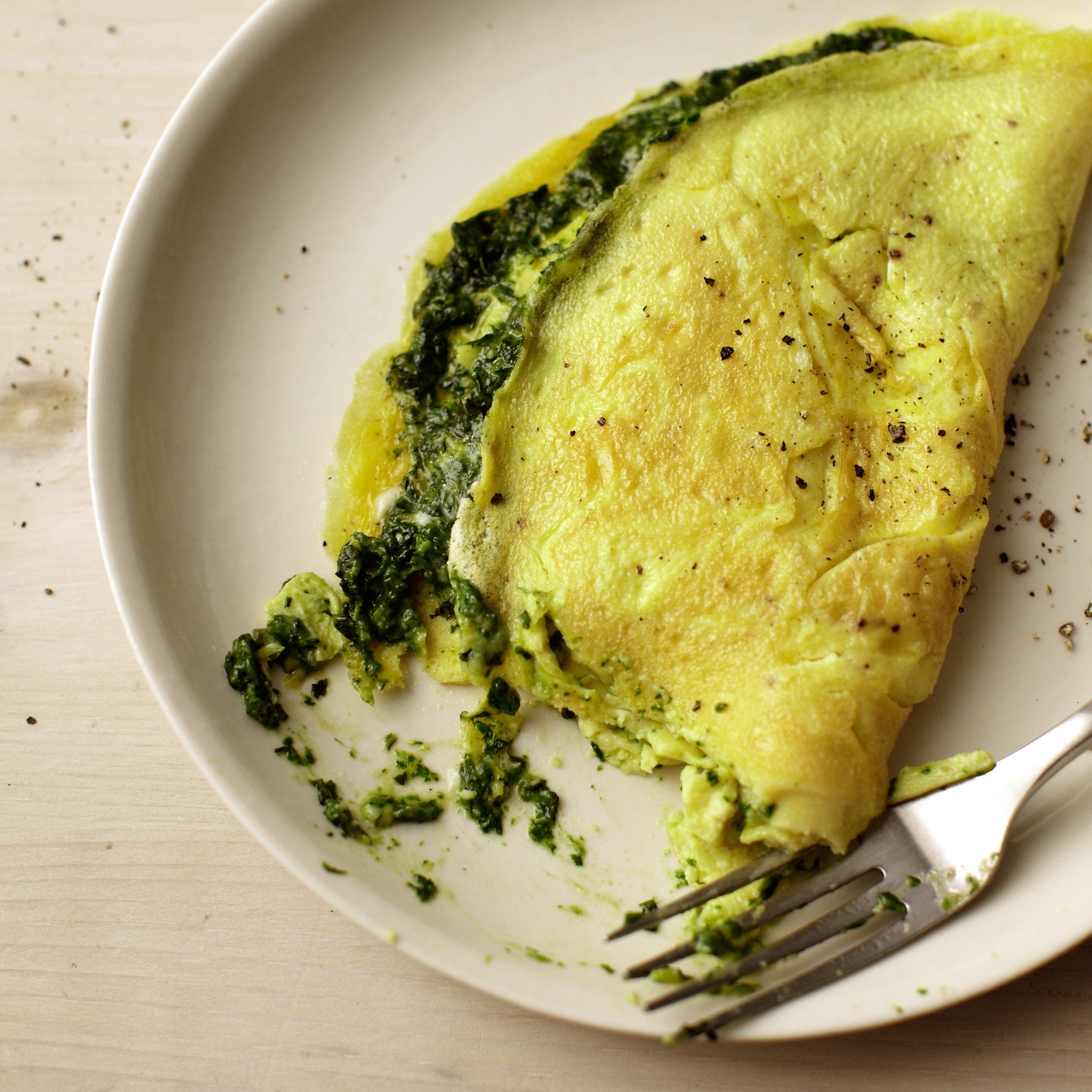 Ispanaklı Peynirli Omlet Ispanaklı Peynirli Omlet