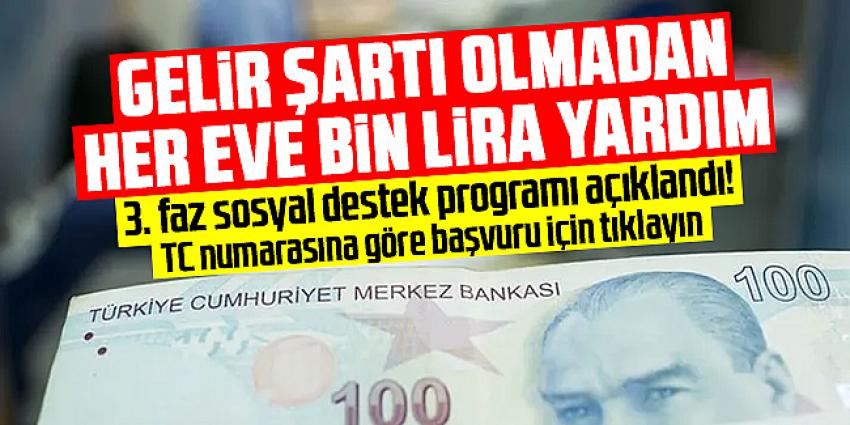 Gelir şartı yok 1000 lira yardım başvurusu şartları