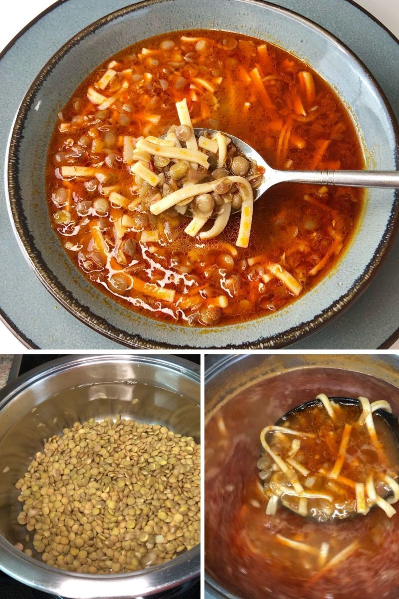 Erişteli Yeşil Mercimek Çorbası Tarifi - 4