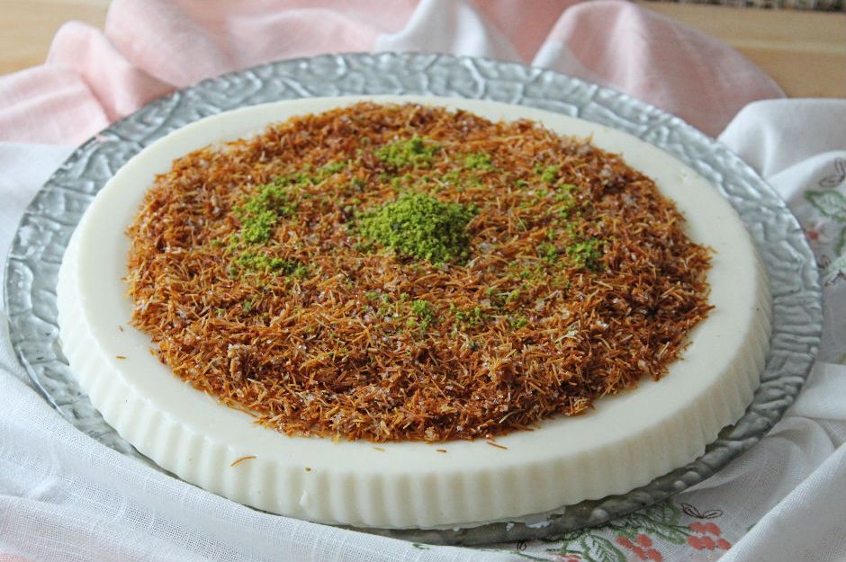 Tart Kalıbında Kadayıflı Muhallebi Tarifi - 1